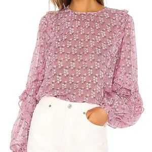 Pink floral blouse